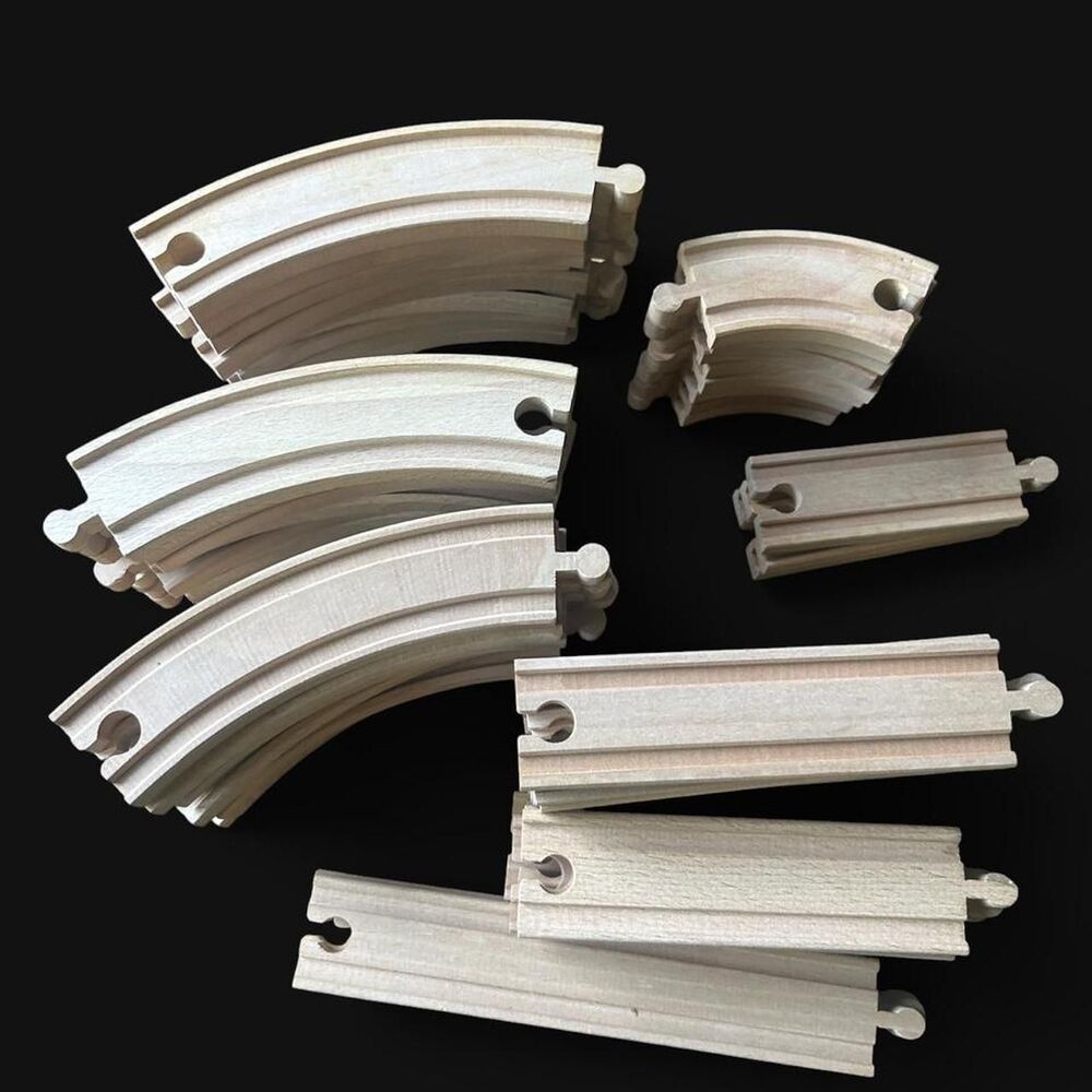 60 piece Wooden Toy Modular Train track set